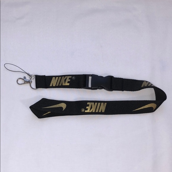 New Nike Black and Gold Lanyard ID Badge Keychain - Picture 1 of 8